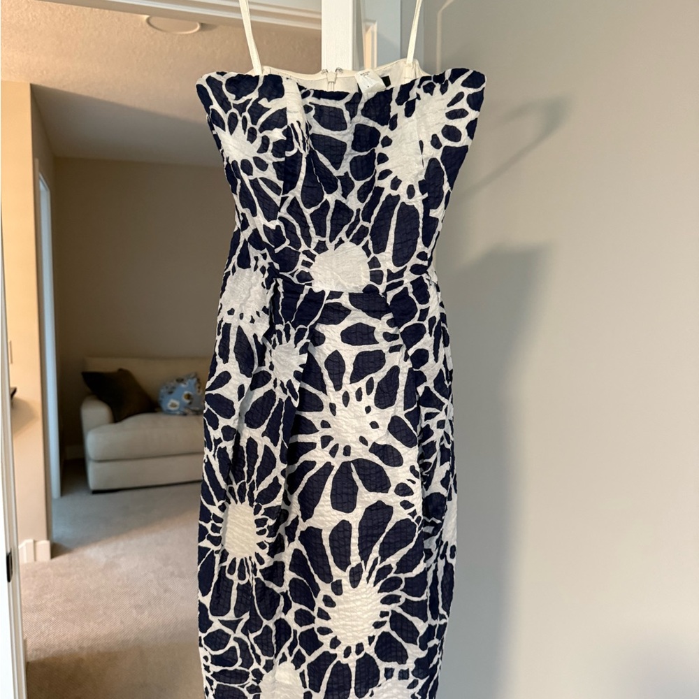 J Crew Navy and White Floral Dress